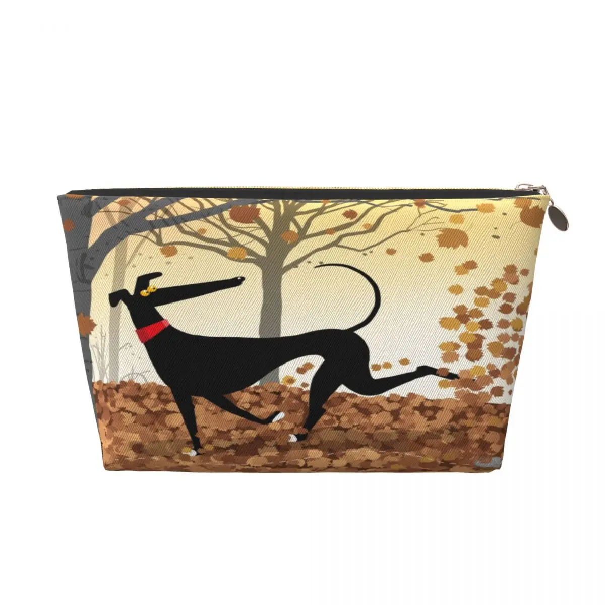 Custom Autumn Hound Travel Toiletry Bag Women Greyhound Whippet Dog Cosmetic Makeup Bag Beauty Storage Dopp Kit