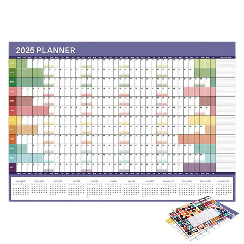 2025 Yearly Wall Calendar Poster 12-Month Annual Yearly Wall Planner 2025 Wall Calendar 2025 Yearly Planner Poster Calendars Jan