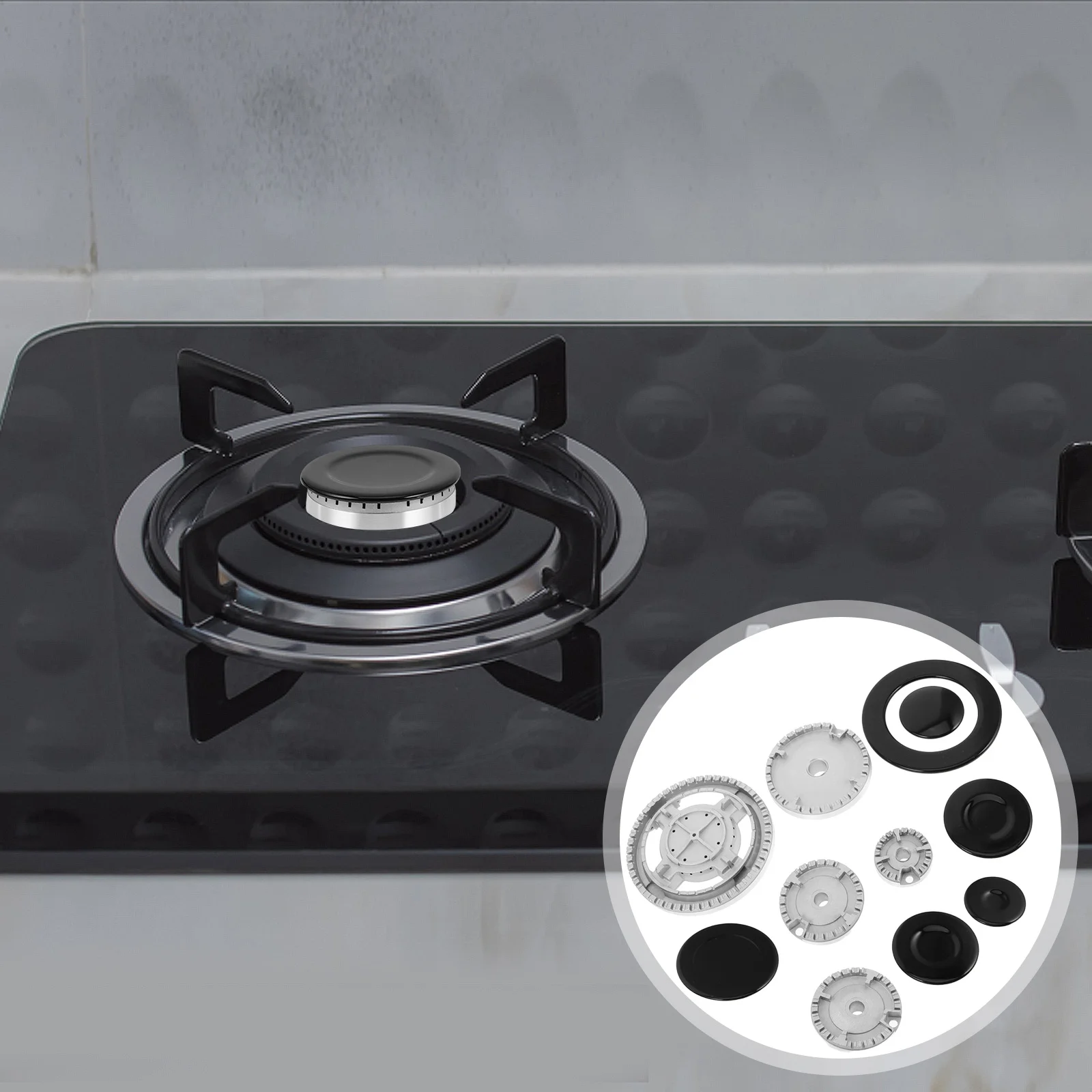 

1Set Gas Stove Burner Fire Caps Replacement Safe Flame Control Easy Clean Even Heat Distribution Compatible Various Gas Stoves