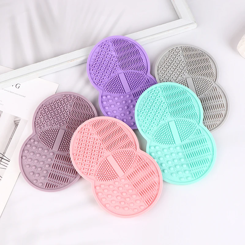 Silicone Makeup Brush Cleaning Pad Foundation Makeup Brush Scrub Board Mat Makeup Cleaning Brush Makeup Tools Scrub Board