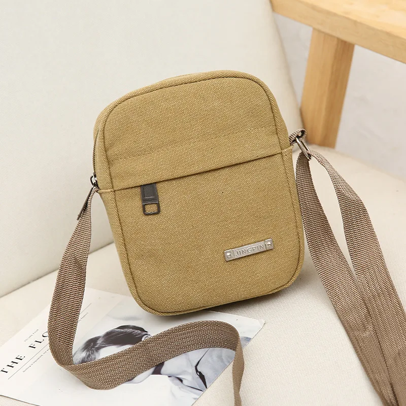 2023 Men\'s Fashion Canvas Small Bag Casual Men Mini Handbags Male Crossbody Shoulder Messenger Bags For Men Business Sidebag