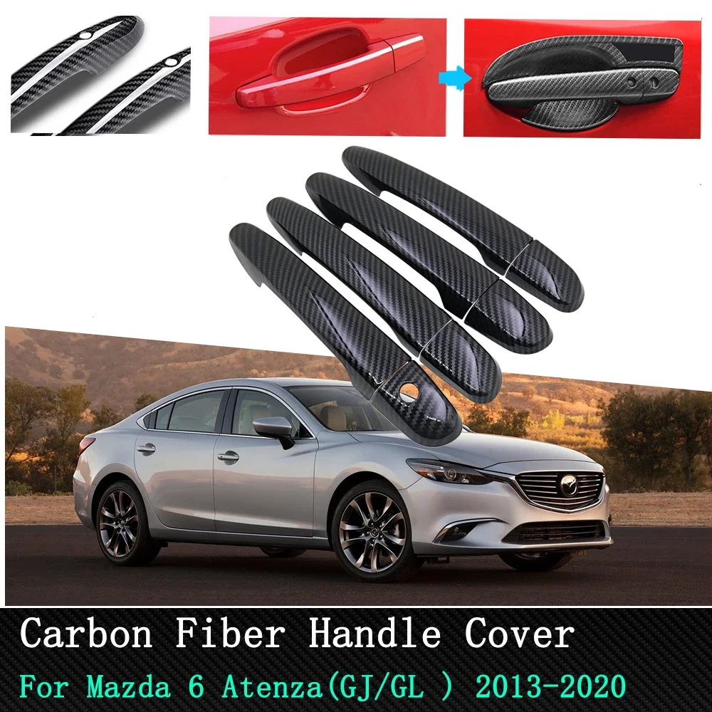 

Car exterior Stickers Chrome/Carbon Door Handle Cover for Mazda 6 Atenza GJ GL 2013 2014 2015 2016 2017 2019 2019 2020