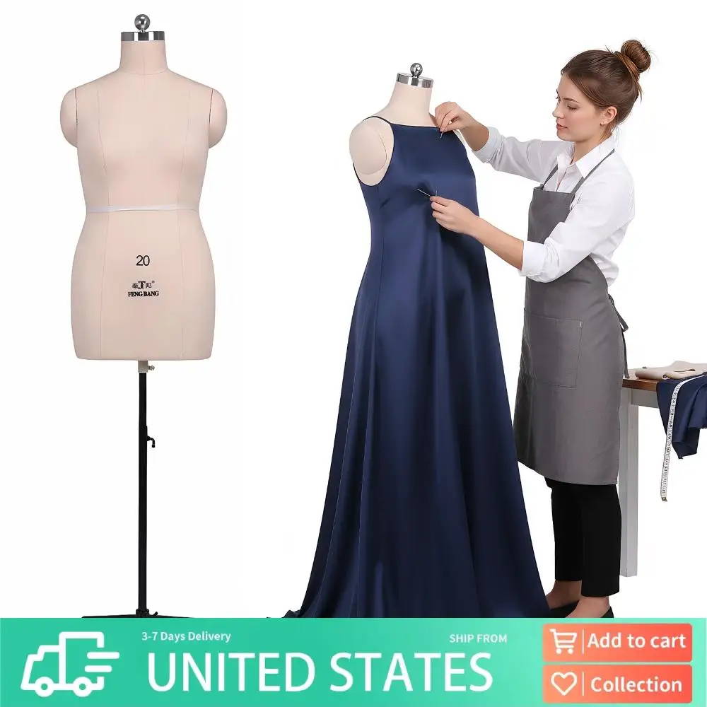 

Female Mannequin Torso Women Dress Forms Sewing Manicanequin Body for Clothing Dress Jewelry Display Adjustable Height 55”-70”