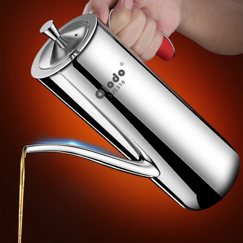 316 stainless steel oil pot Household kitchen high-end oil bottle does not hang oil special seasoning soy sauce 304 oil tank