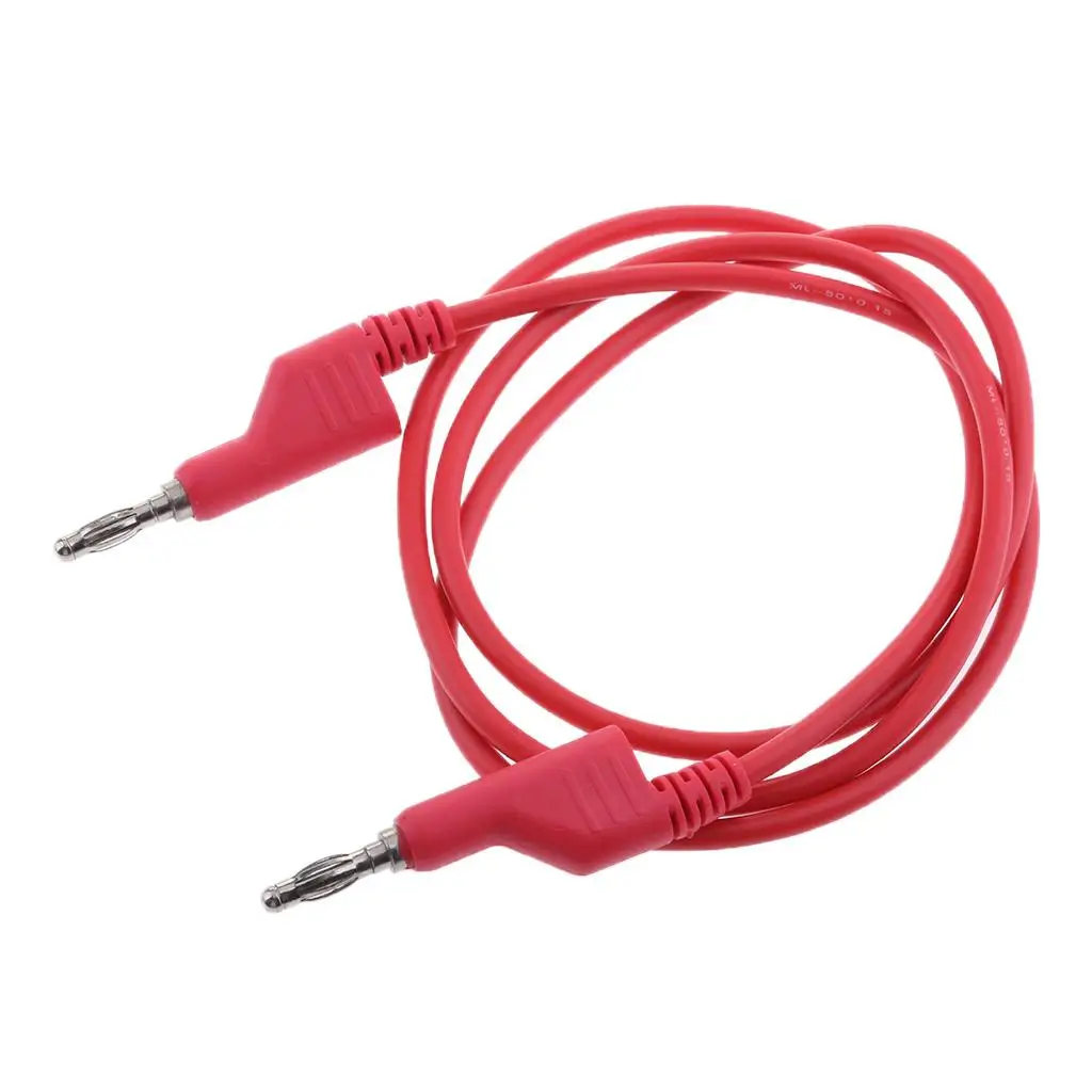 Soft Silicone 4mm Banana Plug Test Cable Stackable Lead Pure Copper for Physics Lab Circuit Connection
