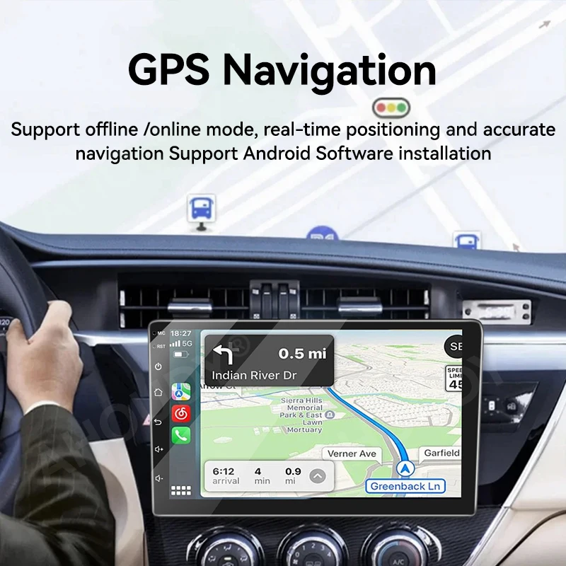 AHOUDY Universal 9 بوصة Android Car Radio Wireless Carplay Android Auto 2 DIN Auto Radio Support Split Screen Google Play