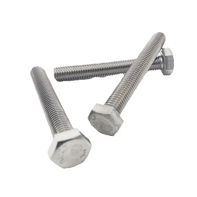 1/20Pcs M3 M4 M5 M6 M8 M10 M12 DIN933 GB5783 304 Stainless External Hex Full Thread External Outside Hexagon Head Cap Screw Bolt