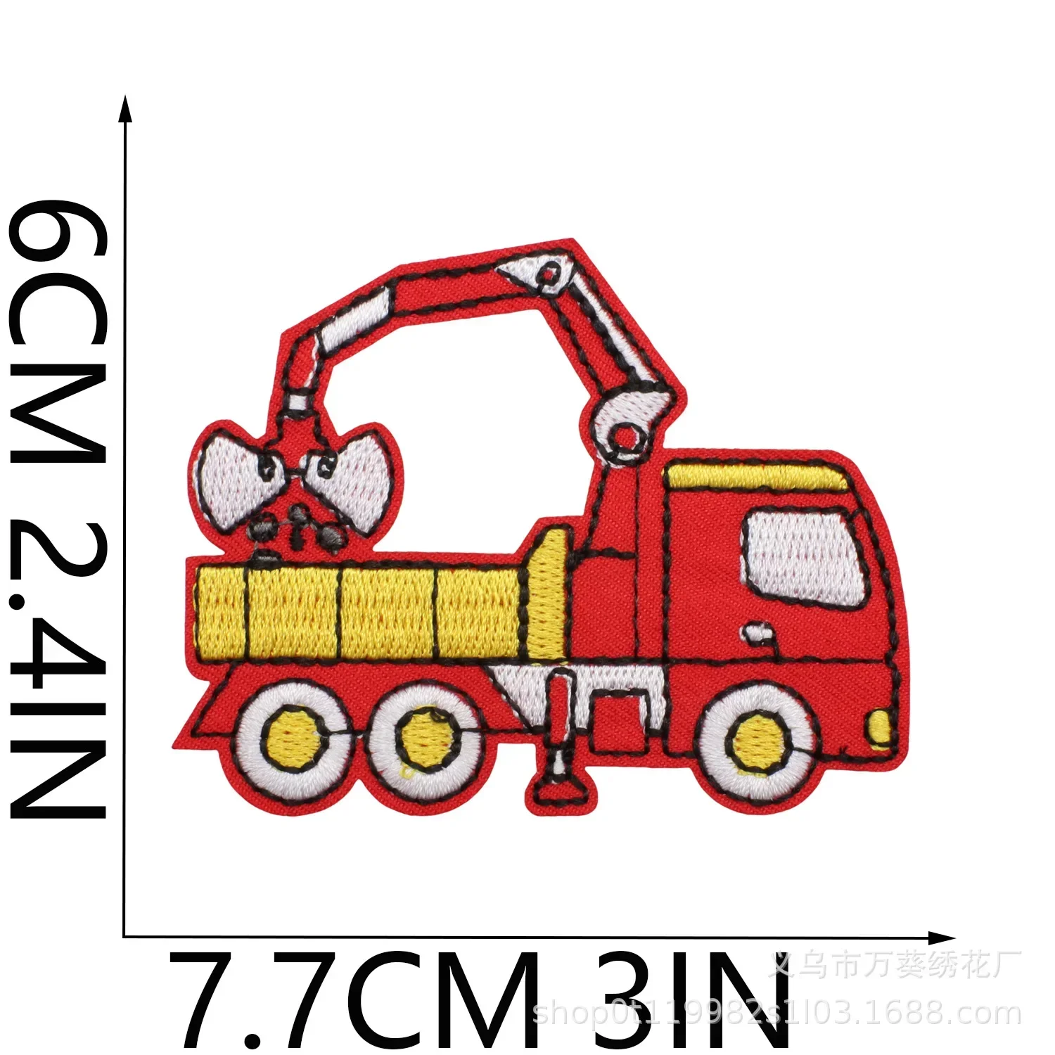 

Строительная машина, вышивка, тканевая наклейка, мультяшный бульдозер, нашивка, наклейка, детская одежда