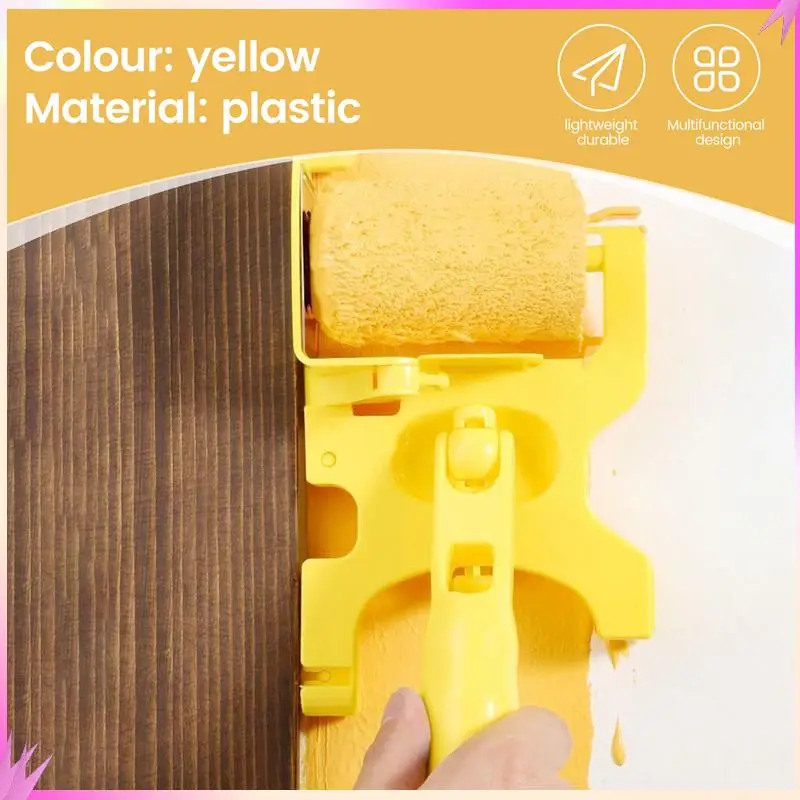 B50C 11Pcs Paint Roller Brush Set Multifunctional Hand-Held Clean-Cut Paint Edger Roller Brush Portable Home Improvement Tool