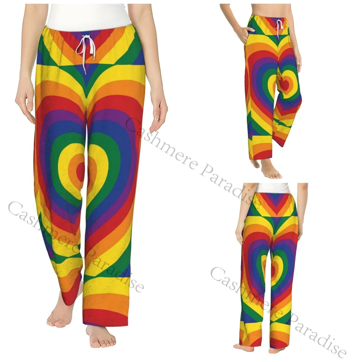 

Gay Pride Rainbow Flannel Pajama Pants for Women Soft Warm Sleep Pants with Elastic Waistband