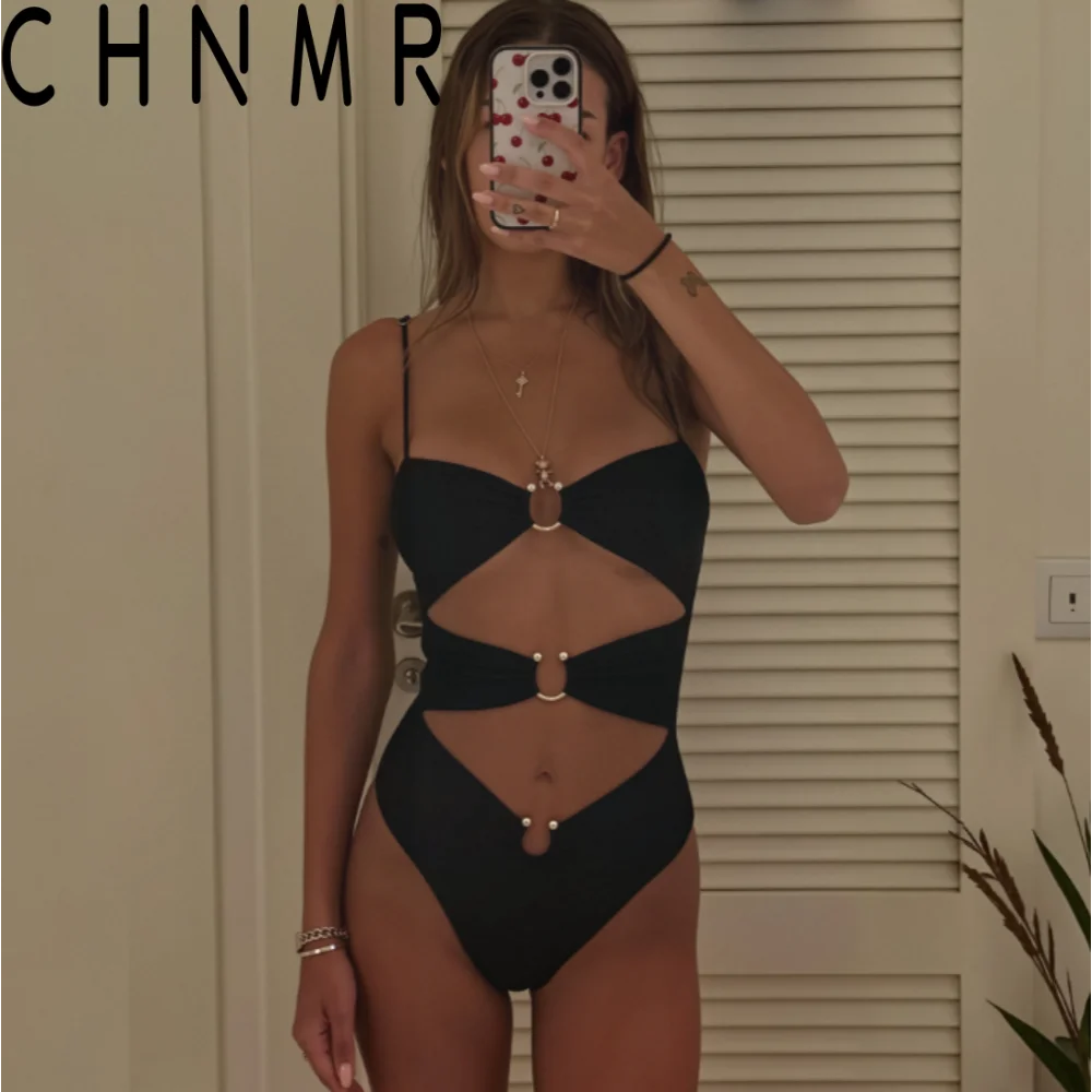 

CHNMR One Piece Swimsuit for Women, Hollow Out Bathing Suit, Beach Backless Monokini, Female Brazilian Swimming Suits, New, 2024