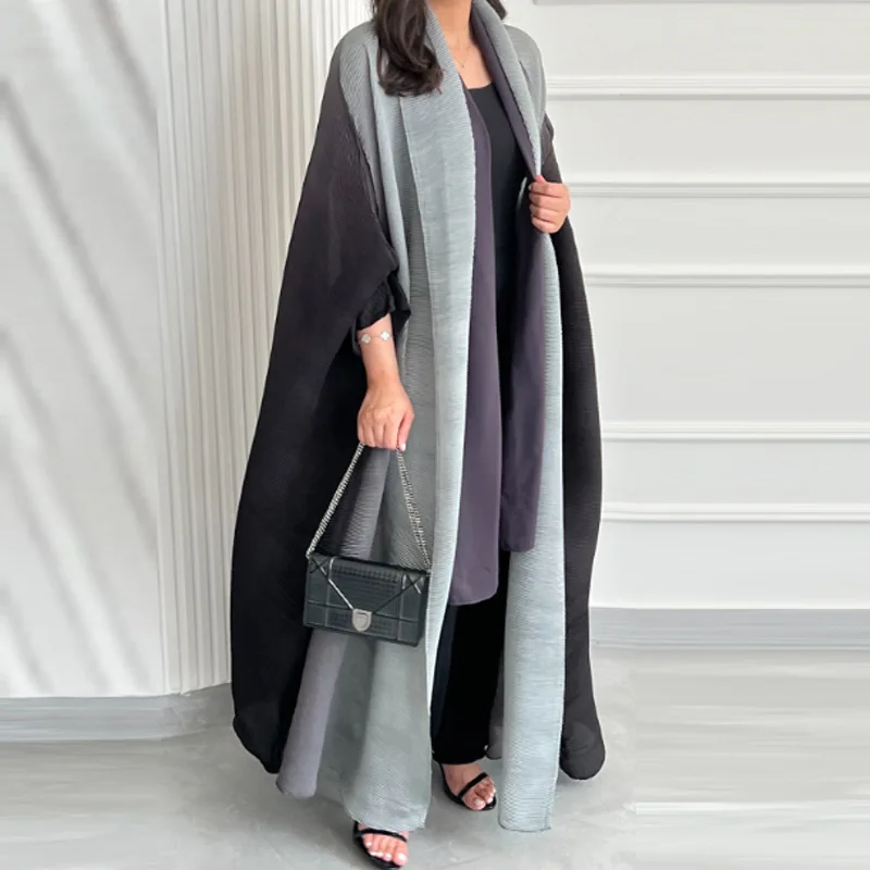 Muslim long robe women's long skirt short sleeved bat sleeve scarf shawl feeling cross-border plus size women's clothing