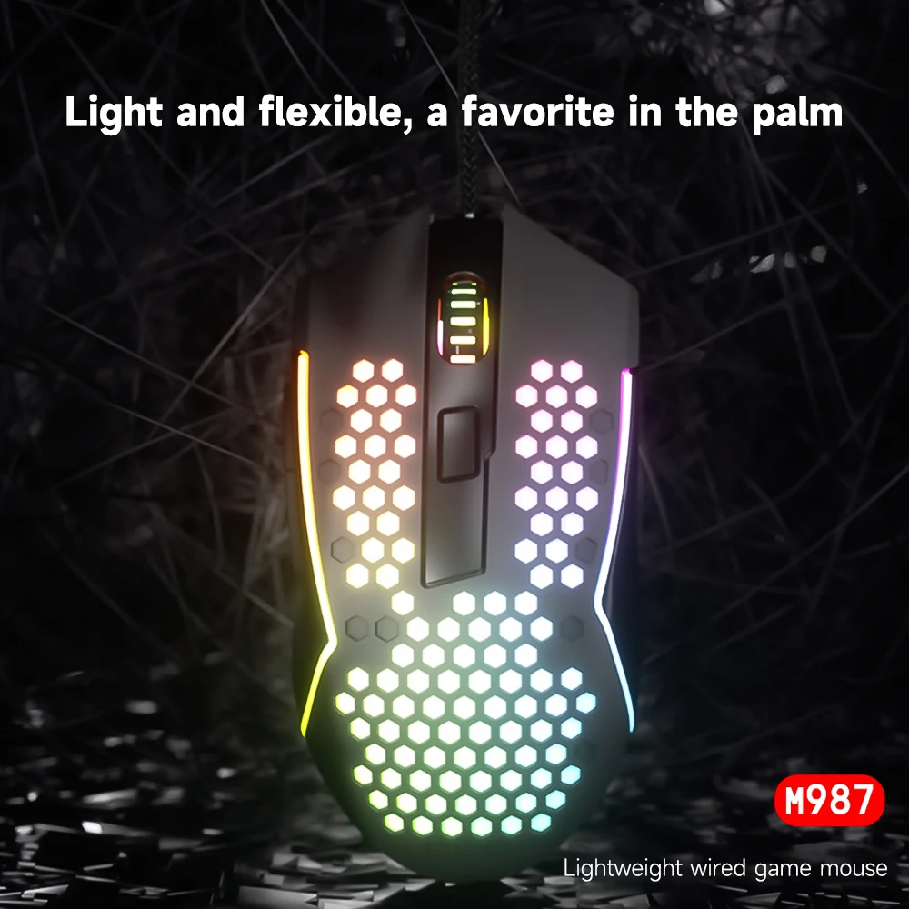 Imagem -06 - Redragon Leve 55g Honeycomb Gaming Mouse Rgb Retroiluminado com Fio Botões Programável 12400 Dpi para Windows Computador pc