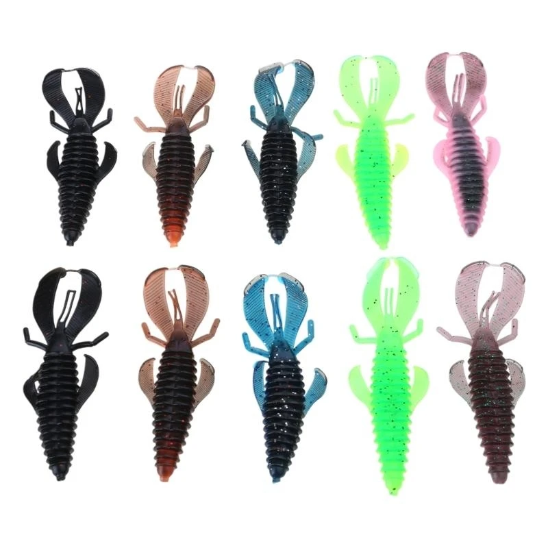 U13C 10Pcs Plastic Fishing Lures Fishing Baits Lures Fishing Worms Lures