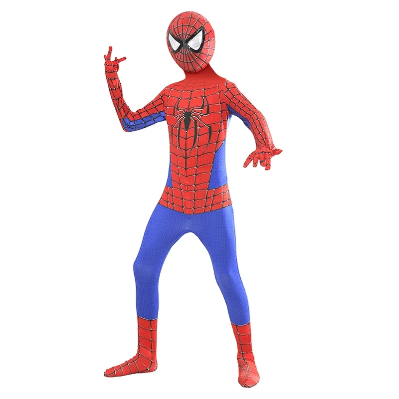 Disfraz de superhéroe Spiderman de Anime para niños, máscara de estilo 3D con lentes lujosas, vestido de fiesta de Carnaval para el día de Navidad