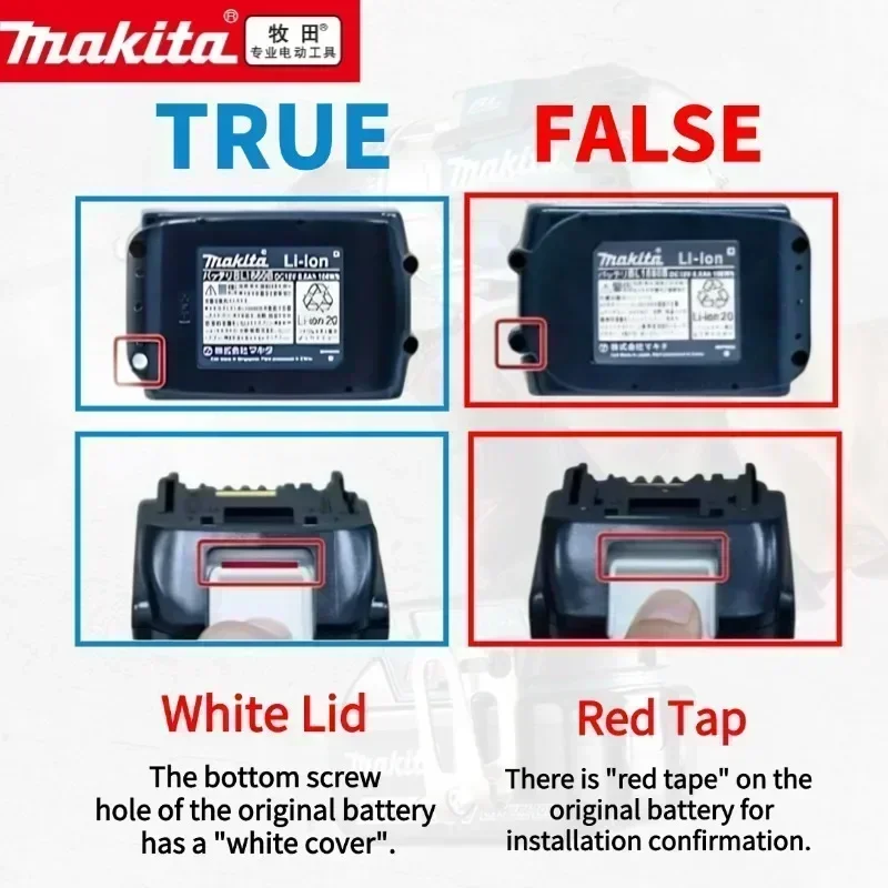 100% Original Makita Battery, 6.0Ah Rechargeable Battery 18V, Replacing Makita BL1830B L1840B L1850B L1860B, Power Tool Battery