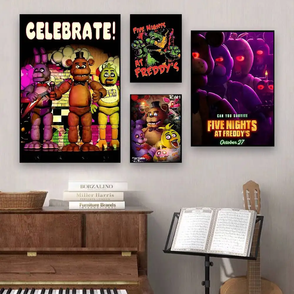 Anime de terror F-cinco noches en F-freddy, impresiones y carteles de buena calidad, decoración para habitación, hogar, Bar, cafetería, pintura de pared de arte estético