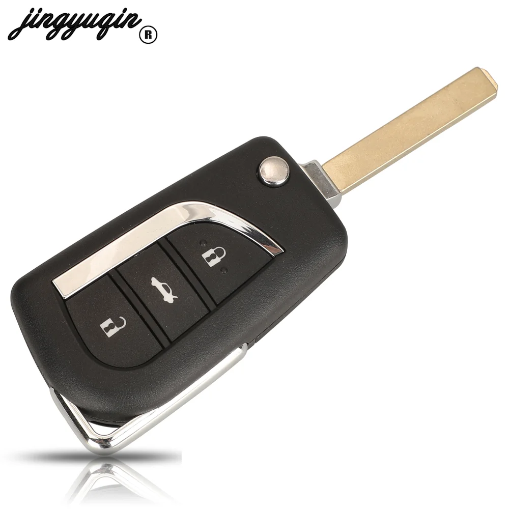 jingyuqin 2/3 Button For Toyota Carrolla AYGO Verso Avensis Citroen C1 Peugeot 108 Filp Remote Car Key Fob 433MHz H/G Chip