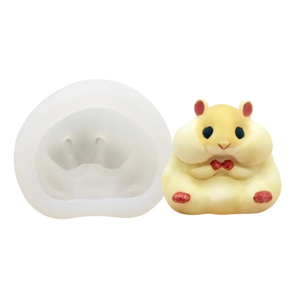 6 في 1 قوالب السيليكون الهامستر ل طابا اسفنجي جعل الضغط لطيف هدية عيد ميلاد الهامستر عاشق مرنة دائم قالب الراتنج