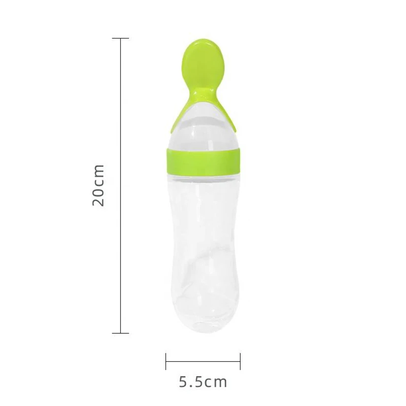 Squeezing Feeding Bottle Silicone Newborn Baby Training Rice Spoon Infant Cereal Food Supplement Feeder Safe Tableware Tools