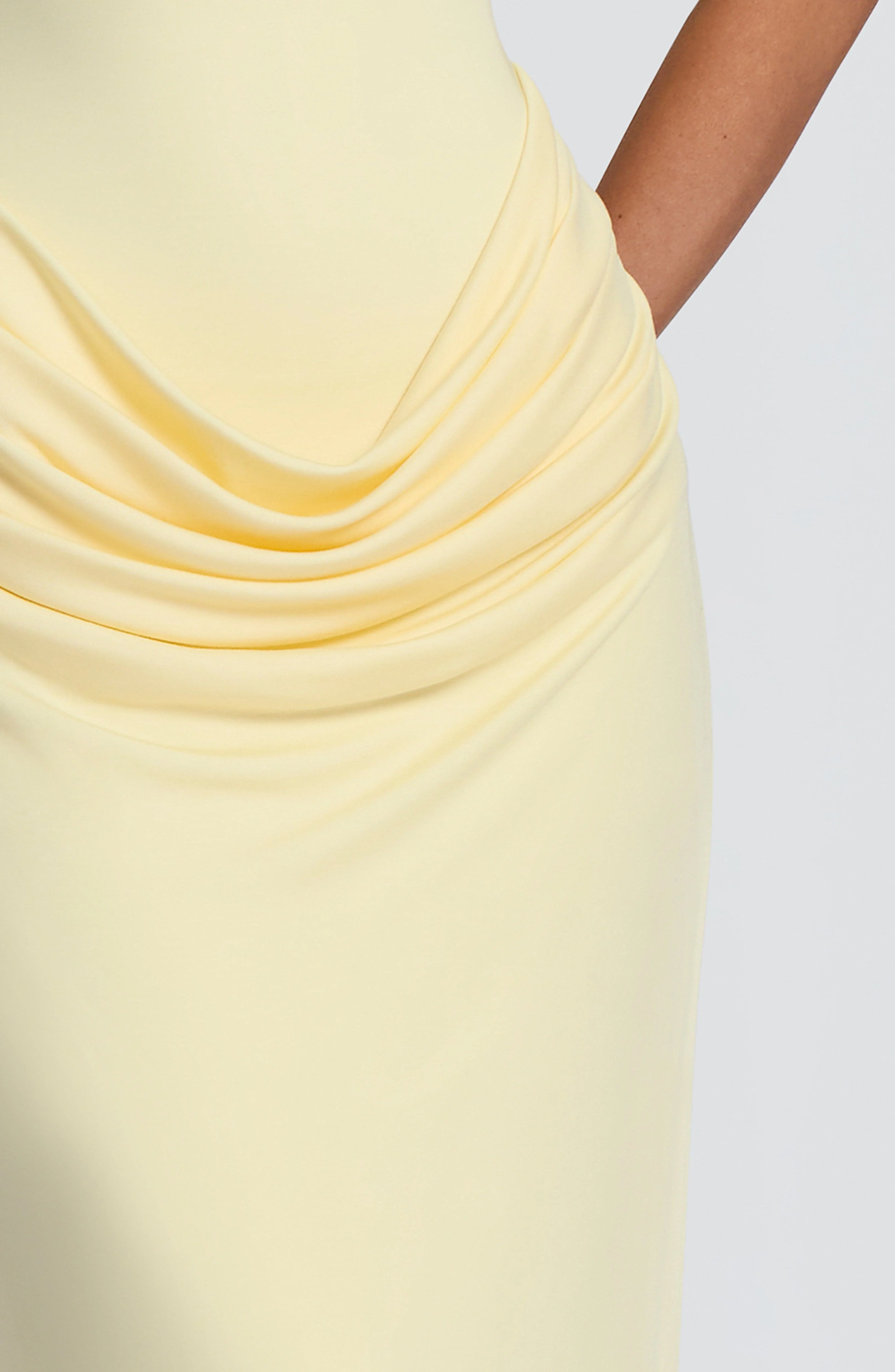 Halter Square Neck Maxi Dress Waist Draped Ruched Bodycon Mermaid Long Gown Elegant Wedding Guest Evening Party Women Dress view 5