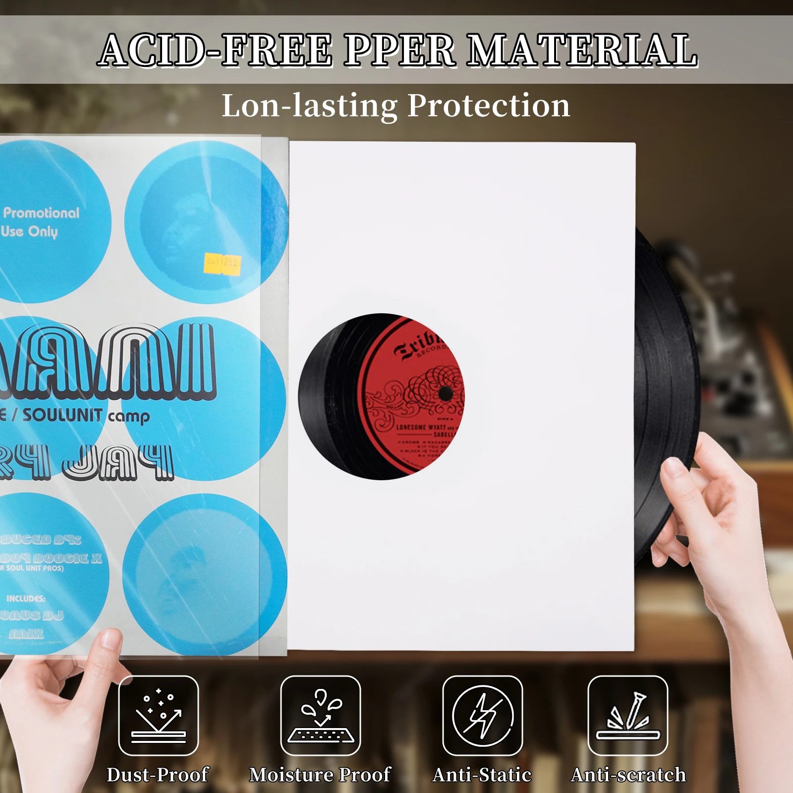 20/40Pcs White Paper Vinyl Record Inner Sleeves Acid-Free Archival Storage Covers for 12