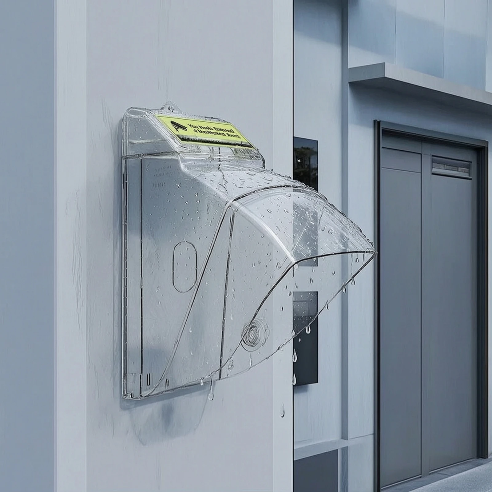 Entryway Chime Cover with Rain Visor Transparent Entryway Chime Rain Cover Clear Weatherproof for Homeowners, Outdoor