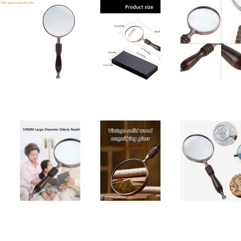 203F Nonslip Handle Magnifier Fit For Elderly Readers 10X Enlargement Day Night Use
