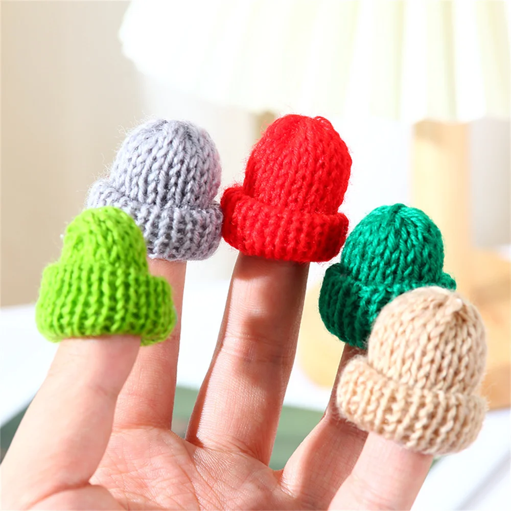 Cute Knitting Mini Pompom Hats DIY Craft Supplie Headwear Garment Doll Toys Decortion Children Scrapbooking Arts Small Cap