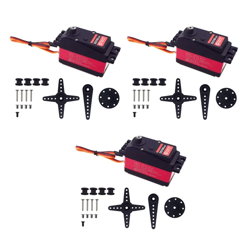 

3X DS5160 SSG 60Kg 8.4V High Voltage Waterproof Digital Servo For 1:5 RC Car SAVOX-0236 LOSI XL 5T Robot Arm 180 Servo