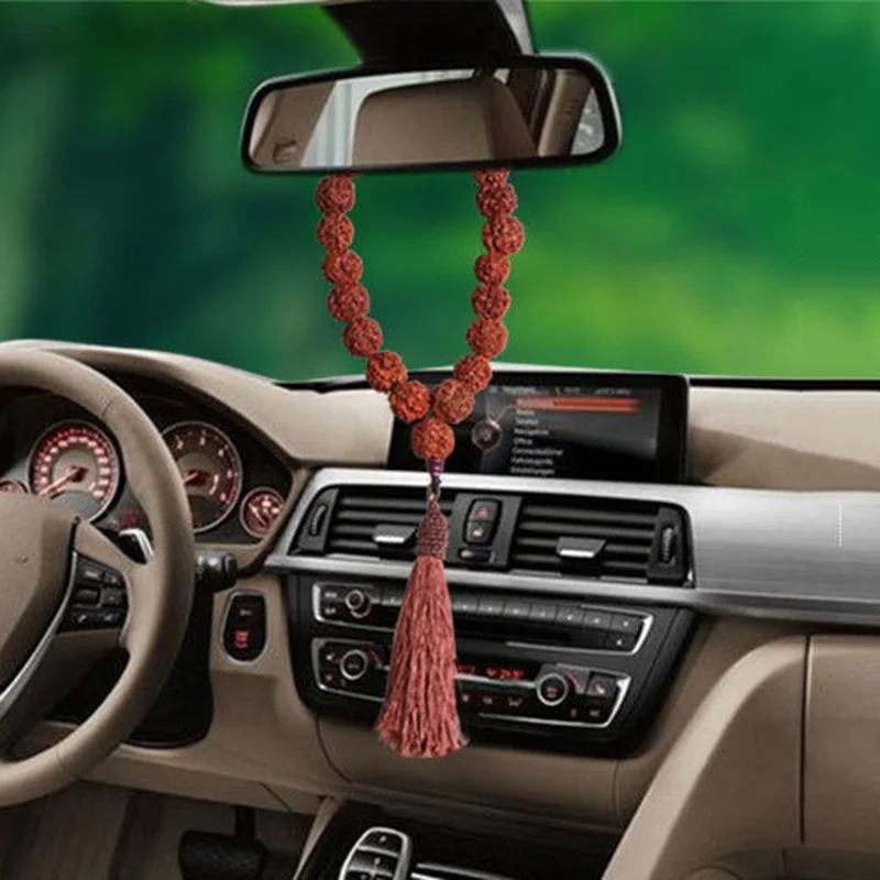 Car Stalls Pearl Buddha Beads Protect Peace Rudraksha Bodhi  Pendant Accessories  Hanging Interior Parts