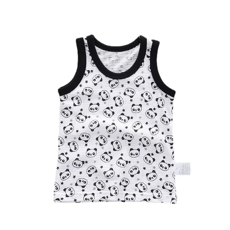 Baby Boys Girls Tops Toddler Sleeveless Shirts Kids Cartoon Tank Tops Infant Cotton Undershirt 2024 Summer Children\'s Clothes