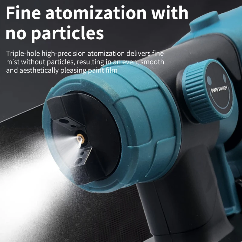 Mamidw Cordless Lithium Spray Gun, with Brush Motor for Cabinet Car Wall Furniture House Painting,For Makita 18v Battery