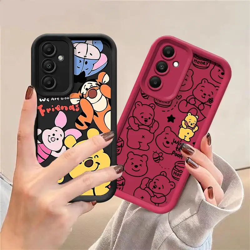 Phone Case for Samsung Galaxy A55A25 A11 A12 A13 A24 A22 A23 A32 A52 A53 A73 5G Silicone Soft TPU Disney Winnie Pooh