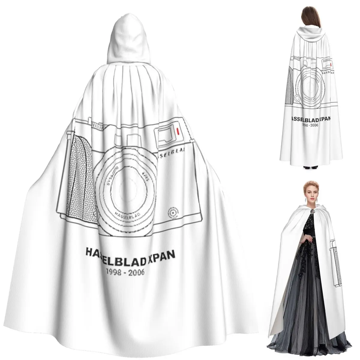 

Винтажный фильм фотография Hasselblad XPan длинный плащ с капюшоном ведьма средневековый костюм косплей накидка Хэллоуин вечеринка для взрослых унисекс