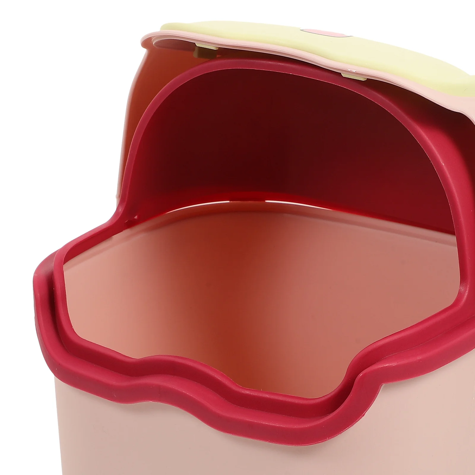 

Cute Small Bin Mini Desktop Trash Can with Lid for Bathroom Kitchen Tabletop Waste Paper Basket Decorative Mini Office Trash Can