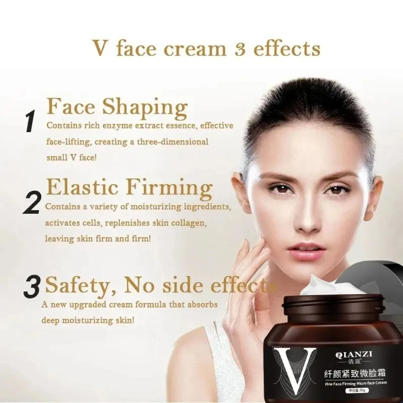 V Shape Slimming Cream Firming Face-lift Remove Masseter Muscle Double Chin Tighten Mandibular Fat Burning Cream Fade Neck Lines