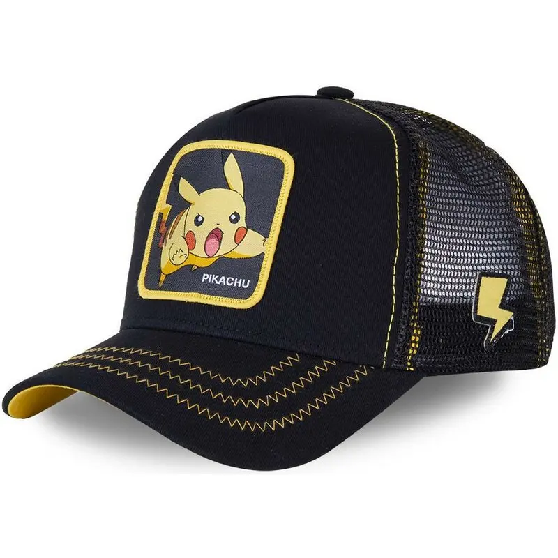 Pokemon Series Cute Cartoon Leather Kachu Psyduck Summer Net Hats Ventilated Men\'s and Women\'s Baseball Caps Hip Hop Fashion