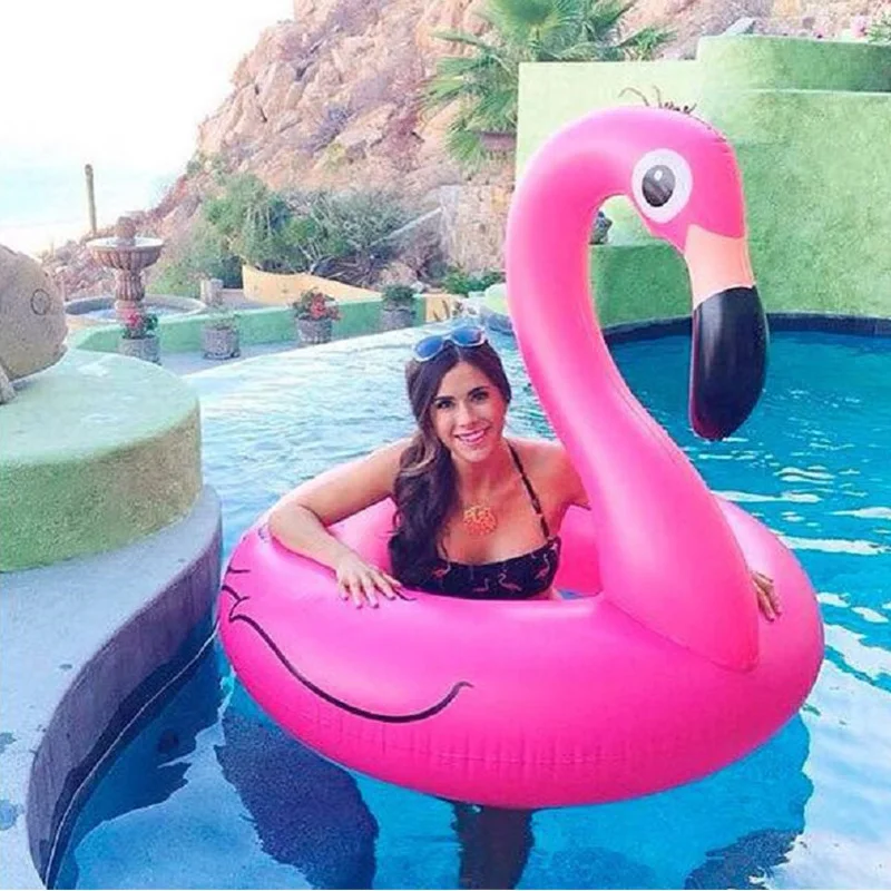 Rooxin Inflatable Flamingo Swimming Ring for Adult Teens Swimming Circle Floating Ring Inflatable Pool Floats Toys Beach Party