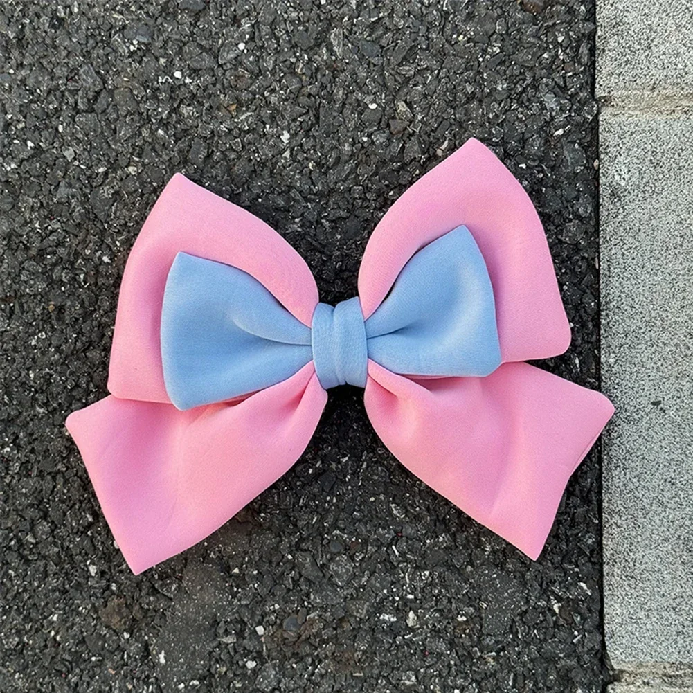 3D двухцветное украшение для шлема с большим бантом для девочек, ткань с бантом, атласная лента, украшение для шлема, аксессуары для мотоциклетного шлема