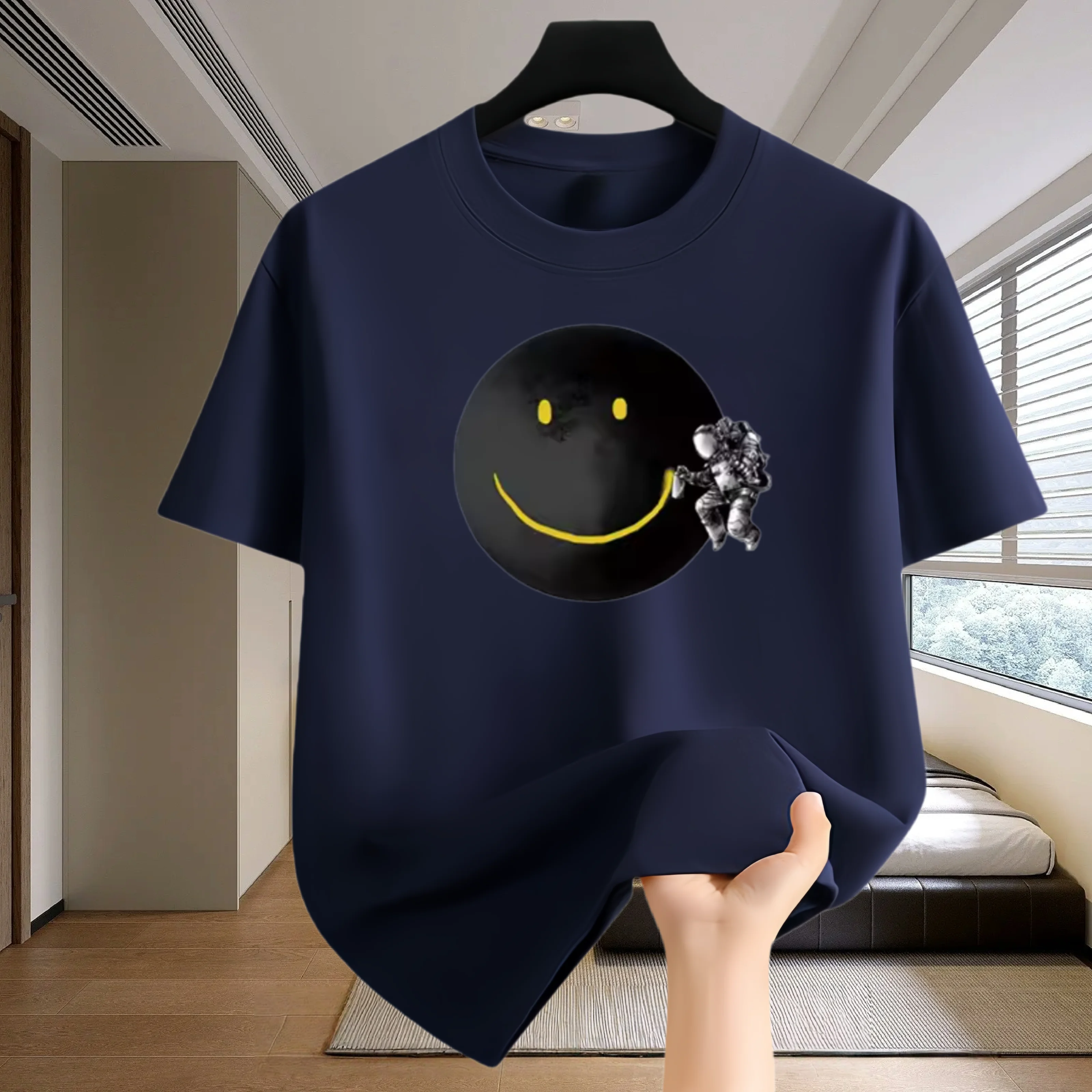 New Men‘s Running T-shirt Spring / Summer Thin Top Trend curve printing Quick Dry Short Sleeve Breathable Fitness Sports T-shirt
