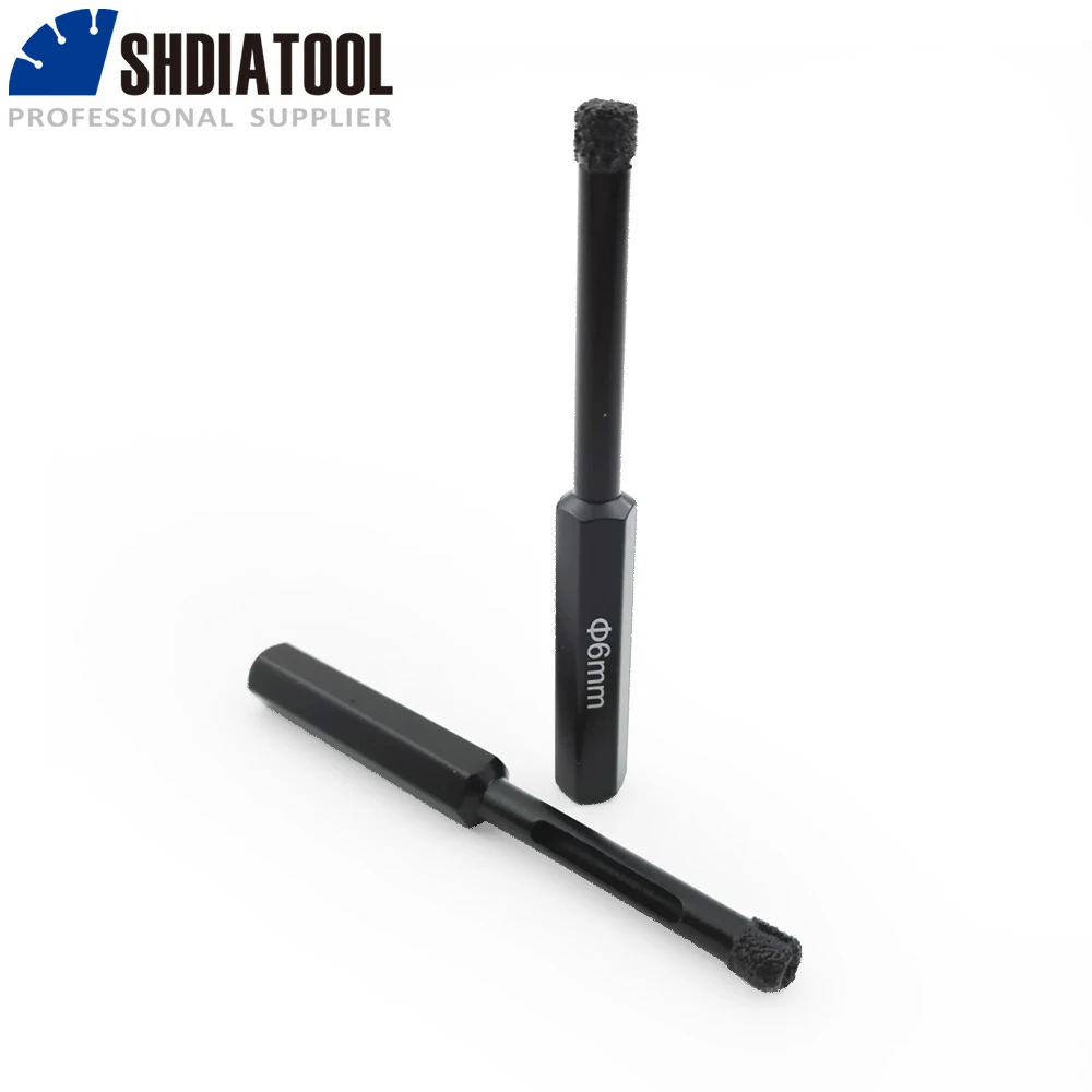 DIATOOL 1 satz/2 stücke Hexagon Schaft Diamant Nass Bohrer 6mm + 8mm für Bohren Mauerwerk beton Keramik Core Bits Bohren bits