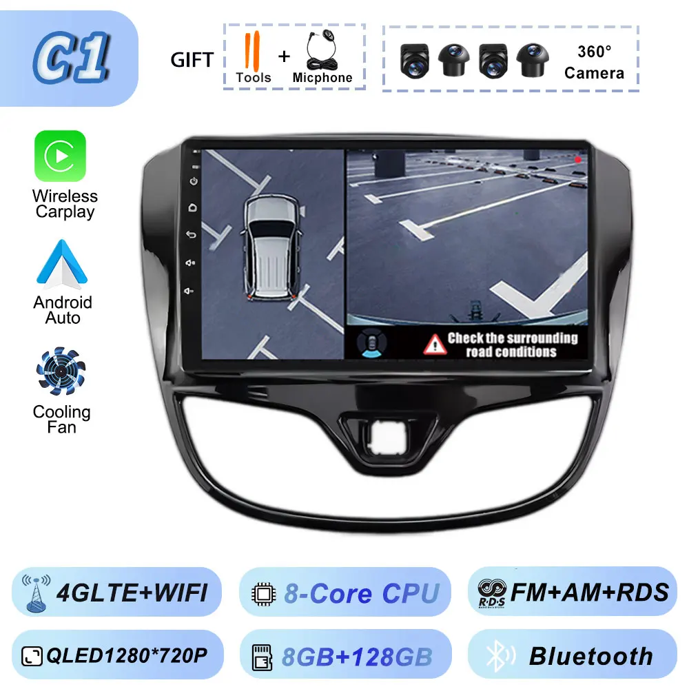 Bluetooth Dsp Fan Autoradio voor Opel Karl VinFast Fadil 2017-2020 Multimedia WiFi Android Auto GPS Navigatie Draadloze Carplay