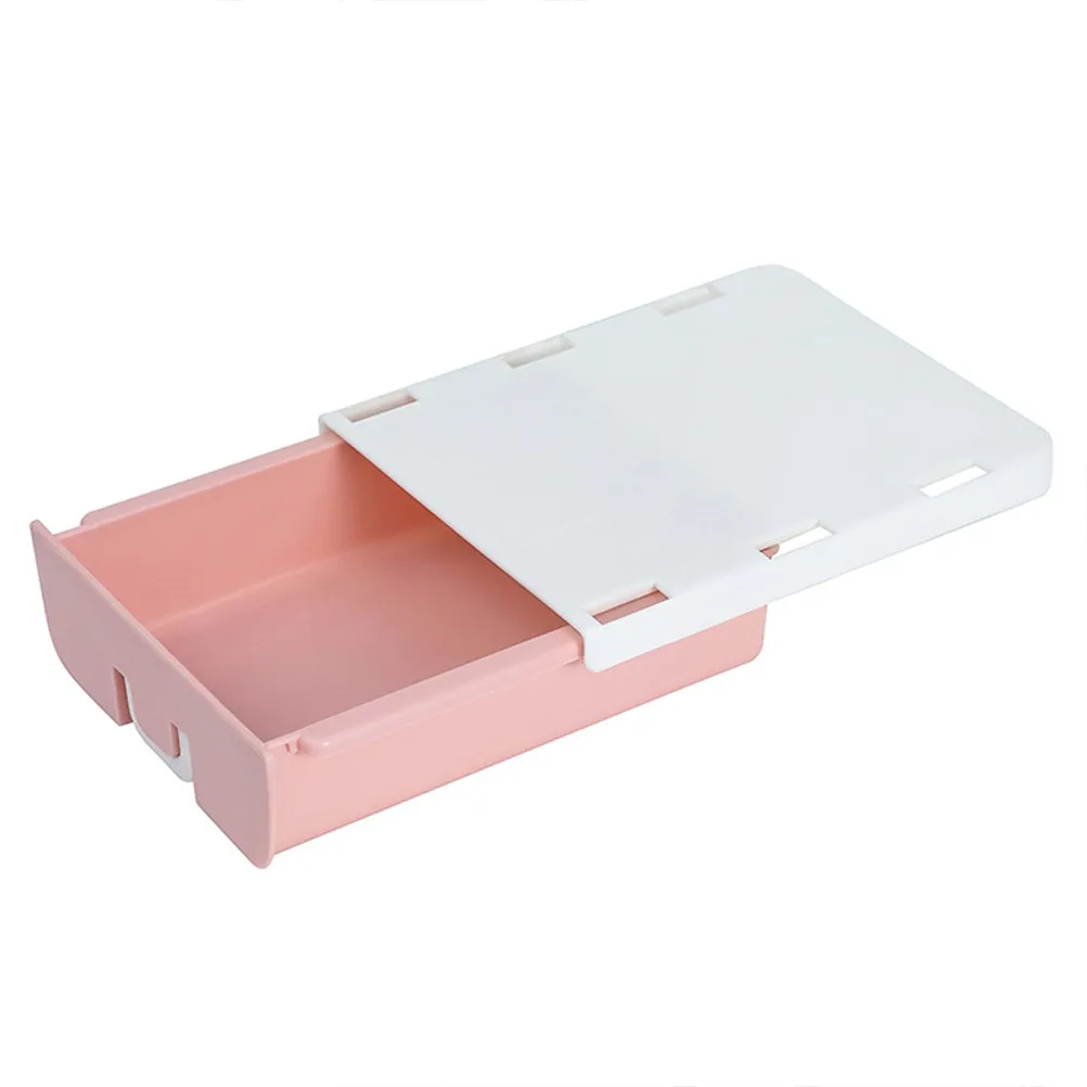 Under Desk Drawer Hidden Slide Out Organizer Pencil Tray Self Adhesive Storage Box Expandable Desktop Pen Holder Table Bottom