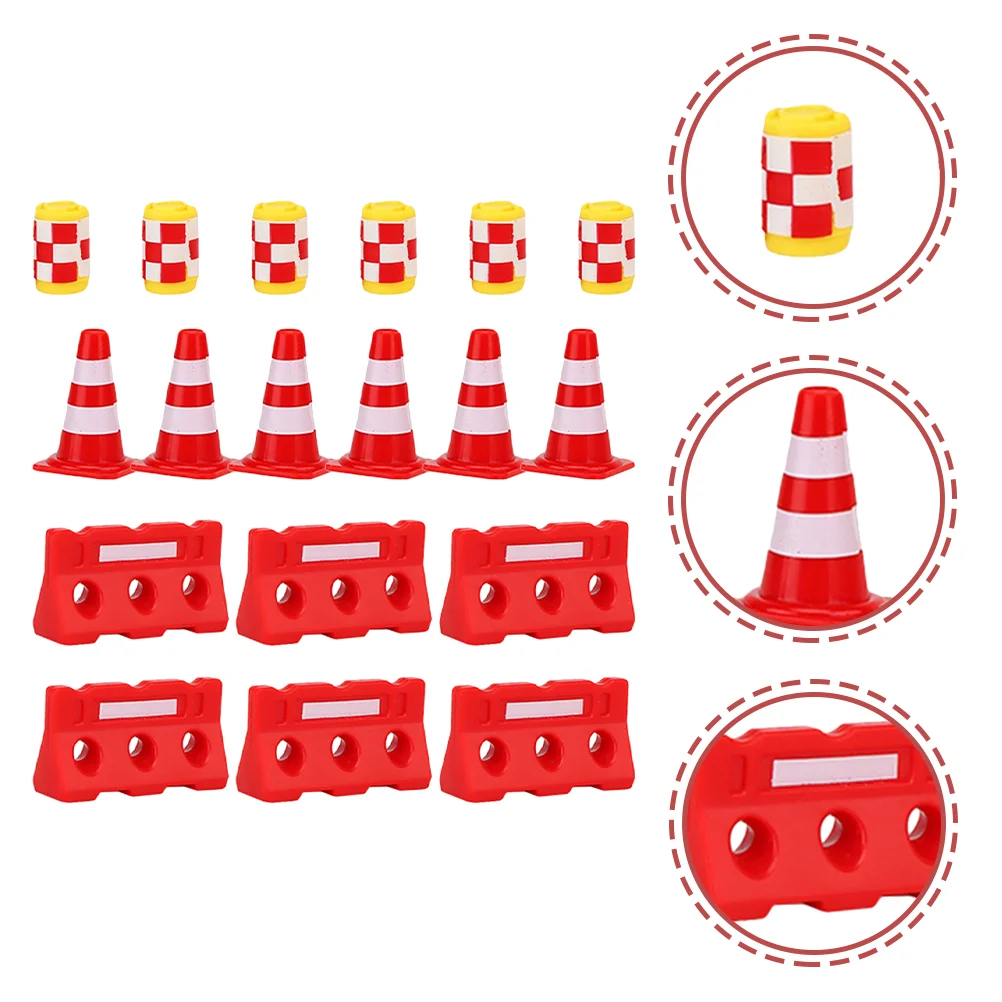 36 Pcs Road Sign Barricade Toy Traffic Cone Ornament Signs for Kids Learning Toys Ages 5-8 Cones