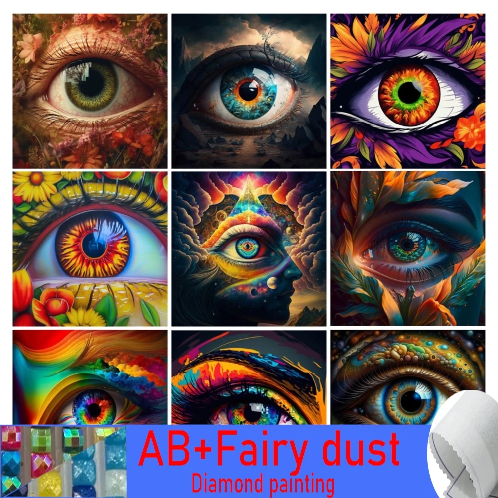 

120 Colors AB Fairy Dust Diamond Painting Kits Collection Enchanting Eyes Full Mosaic Embroidery Fantasy World Scenery Picture