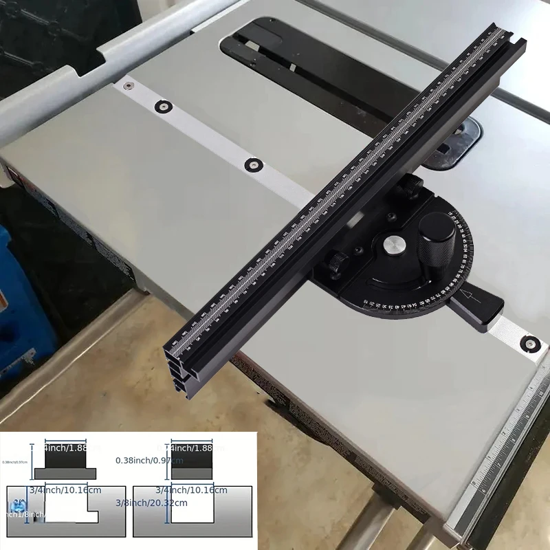 Imagem -03 - Alumínio Perfil Fence Miter Gauge Serrar Assembleia Régua de Ângulo para Mesa Saw Router Tabela Carpintaria 400 mm Grupo Novo