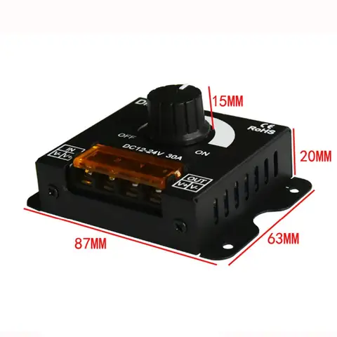 एलईडी स्ट्रिप डिमर DC12V-24V रोटरी पैनल मैनुअल नॉब वॉल माउंटेड PWM डिम 5050 3528 सिंगल कलर टेप डिमिंग 10 best sales 12v लाइट डिमर - №10