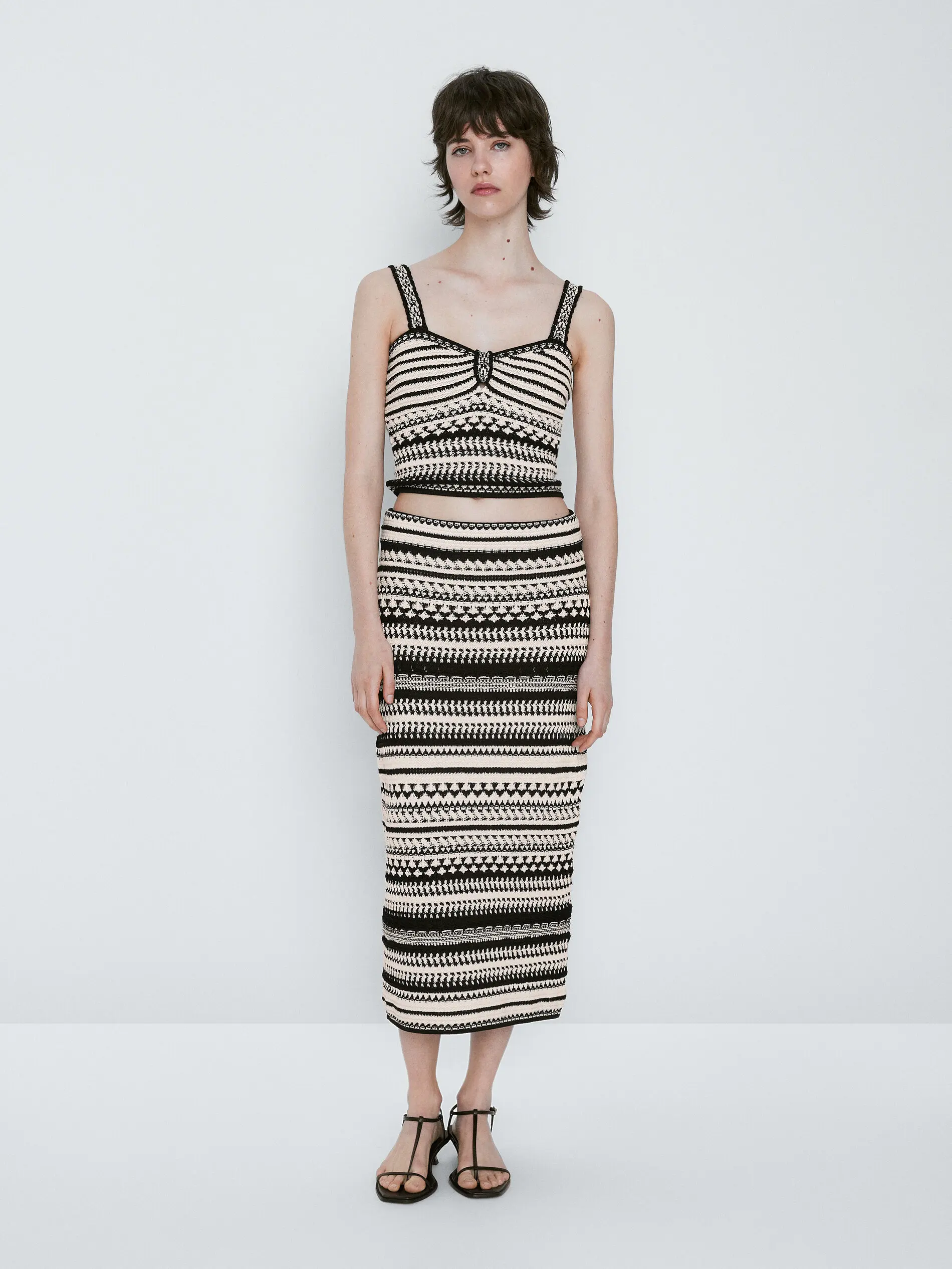 Ethereal Traf Md 2026 YAZHIMEI autumn new style of Women's casual fashion chic jacquard Boho chic slim knit skirt