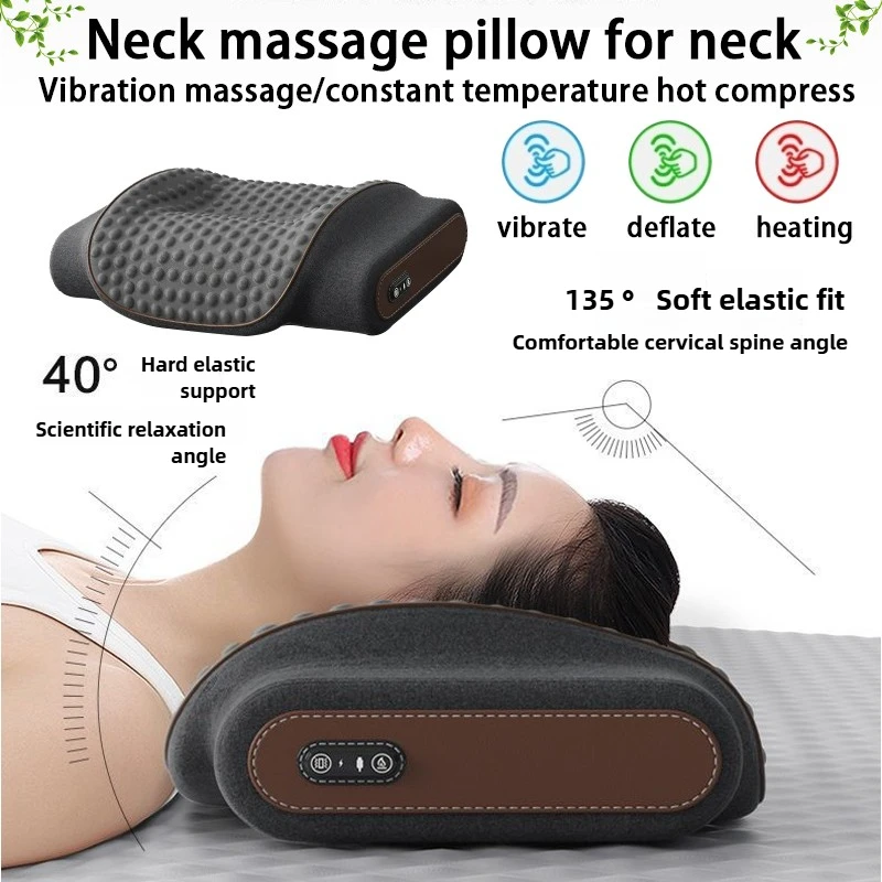 

Multi functional cervical massage heating pillow, protecting the spine and helping sleep, intelligent kneading massage pillow